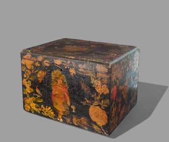 Polychromed Hinged Lid Box with Die-Cuts