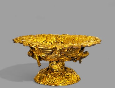 Important American Late 18th Century Gilt Bronze Center Bowl