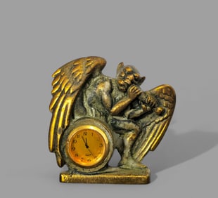 Bronze Gargoyle Desk Clock
