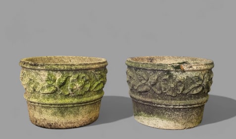 Stone High Relief Floral Motif Planters