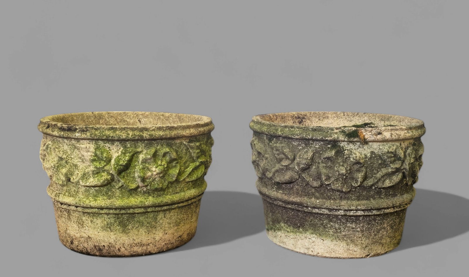 Stone High Relief Floral Motif Planters (1 of 9)