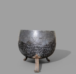 Copper Planter on Scrolled Iron Legs