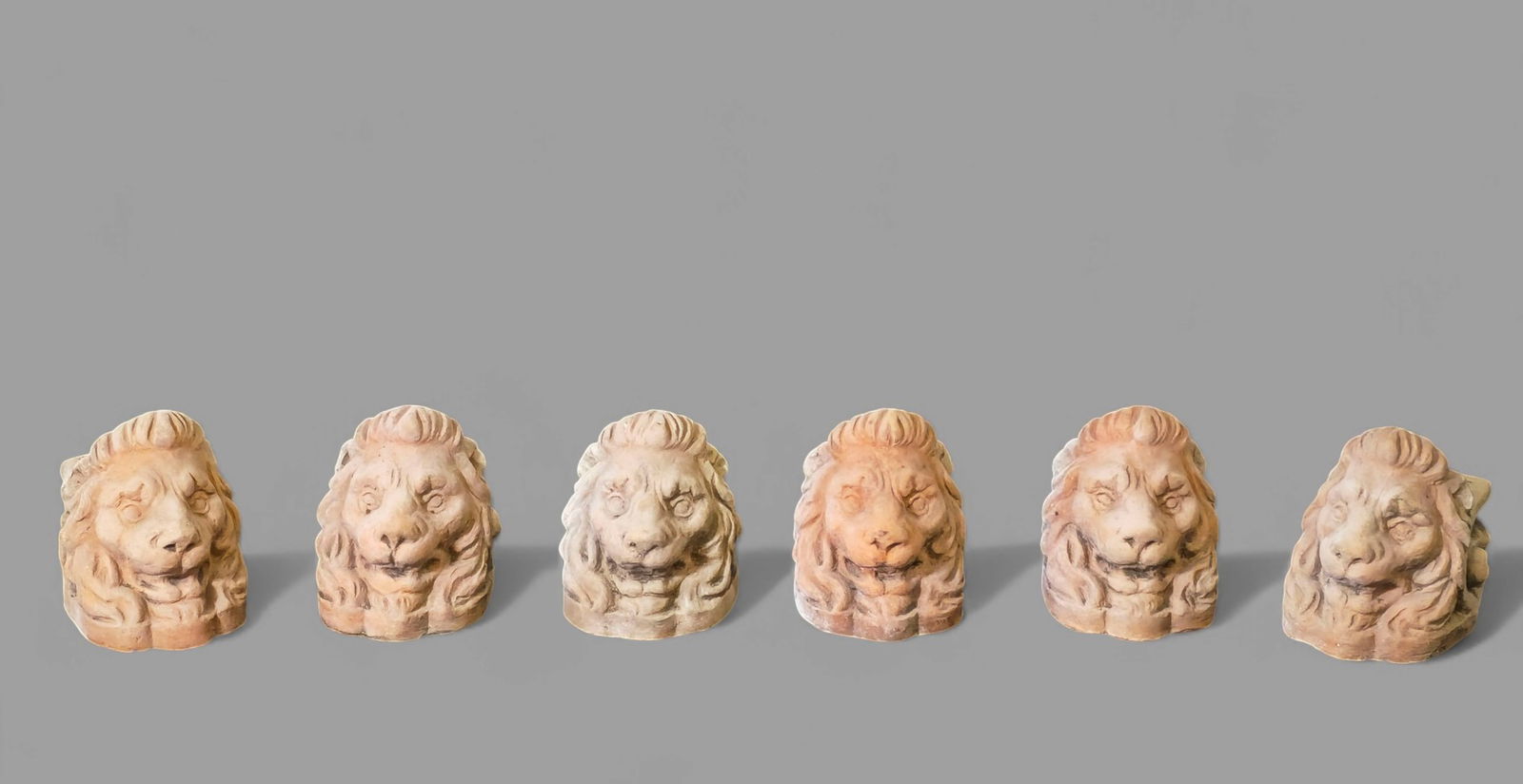 Italian Tuscany Terracotta Mital Lion Head Planter Feet (1 of 7)