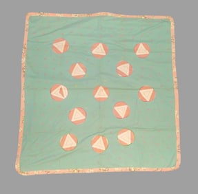 Antique Crosstiched Floral Border Coverlet