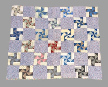 Multicolored Patchwork Hand Sewn Quilt