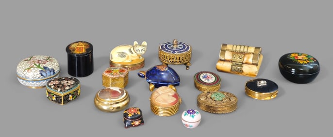 Assembled Japanese Japanese & French Pill Boxes