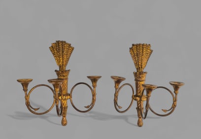 Palladio Gilt Wood & Metal Candle Scones