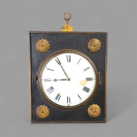 George III Ebony & Brass Sedal Wall Clock