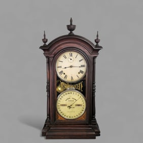 19th Century Southern Clock Co. Fashion Walnut Calender Shelf Clock