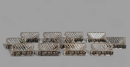 Silver Plated Filagree Place Card Holders