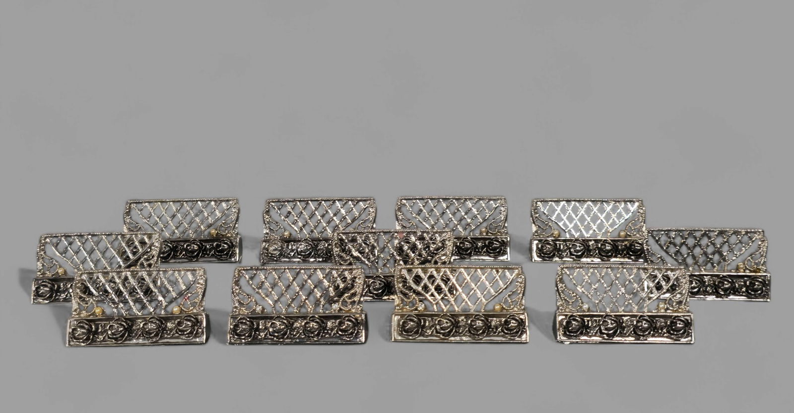 Silver Plated Filagree Place Card Holders (1 of 5)