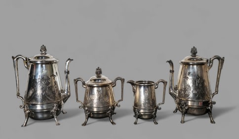 Wilcox Victorian Quadruple Plated Coffee & Tea Service