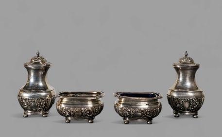 William Adams Sheffield Salt Cellers, Salt & Pepper Shakers