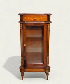 20th Century Mahogany Inlaid Curio Cabinet