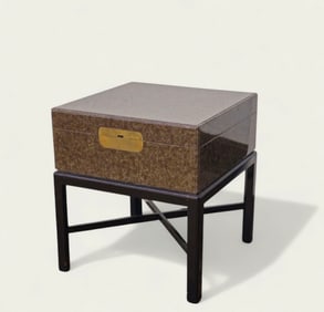 Karl Springer Style Tortoise Lacquered Side Table