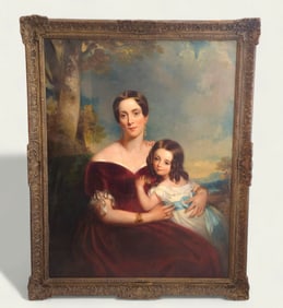 19th Century Oil, Mother & Child