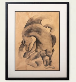 Charles-Edouard Jeanneret Le Corbusier (1887-1965) (France) Original Charcoal on Paper