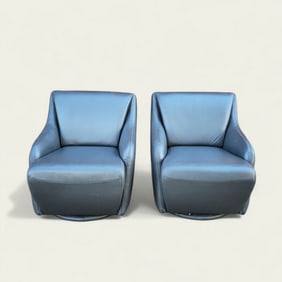 W. Schillig Nikki Leather Swivel Lounge Chairs