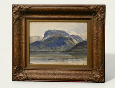 George Stratton Ferrier (1852-1912, United Kingdom) Watercolor, Edinbugh Mountain Scene