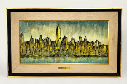 W. Cortland Butterfield (1904-1977, PA, NJ) Oil New York Skyline
