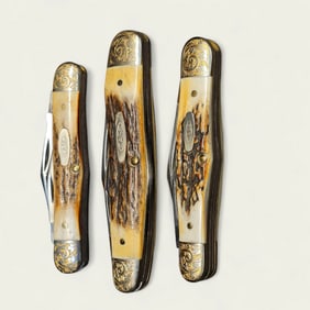 Case XX SS USA 7 Dot (1983) Stag 5380 Whittler Knife, Case XX USA 1965-1969 Stag 5383 Whittler Knife