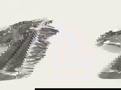 Daum French Crystal "Tete de Cheval" Sculpture: Horse head sculpture, France. Crystal. Signed. 7w x 2d x 4 1/2h