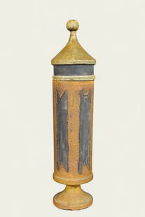 Aldo Londi Bitossi Lidded Vessell: Aldo Londi Bitossi Lidded Vessell, Rosenthal Netter, Italy, 1950's. Glazed Earthenware. 3 3/4dia x 17 1/4h.