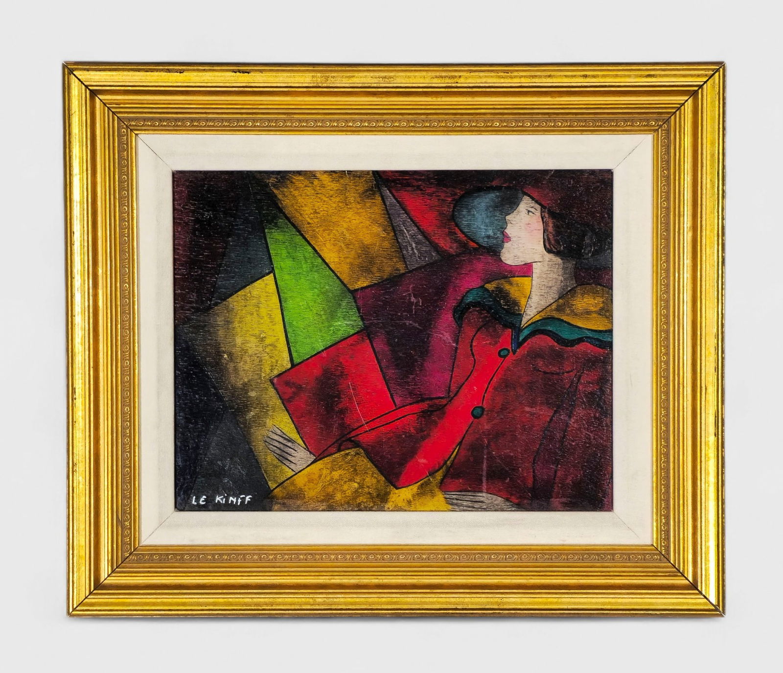 Linda LeKinff (B. 1949)(France, Italy) Acrylic, Lady in Red Jacket (1 of 10)