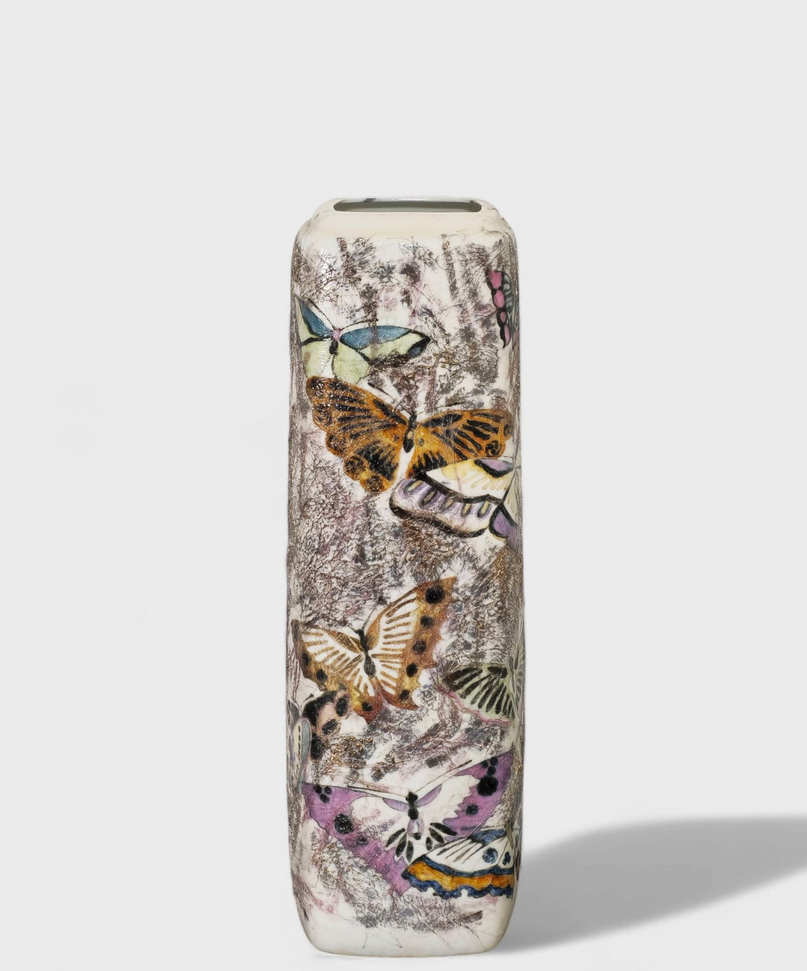 MCM Butterfly Glazed Art Pottery Vase (1 of 9)