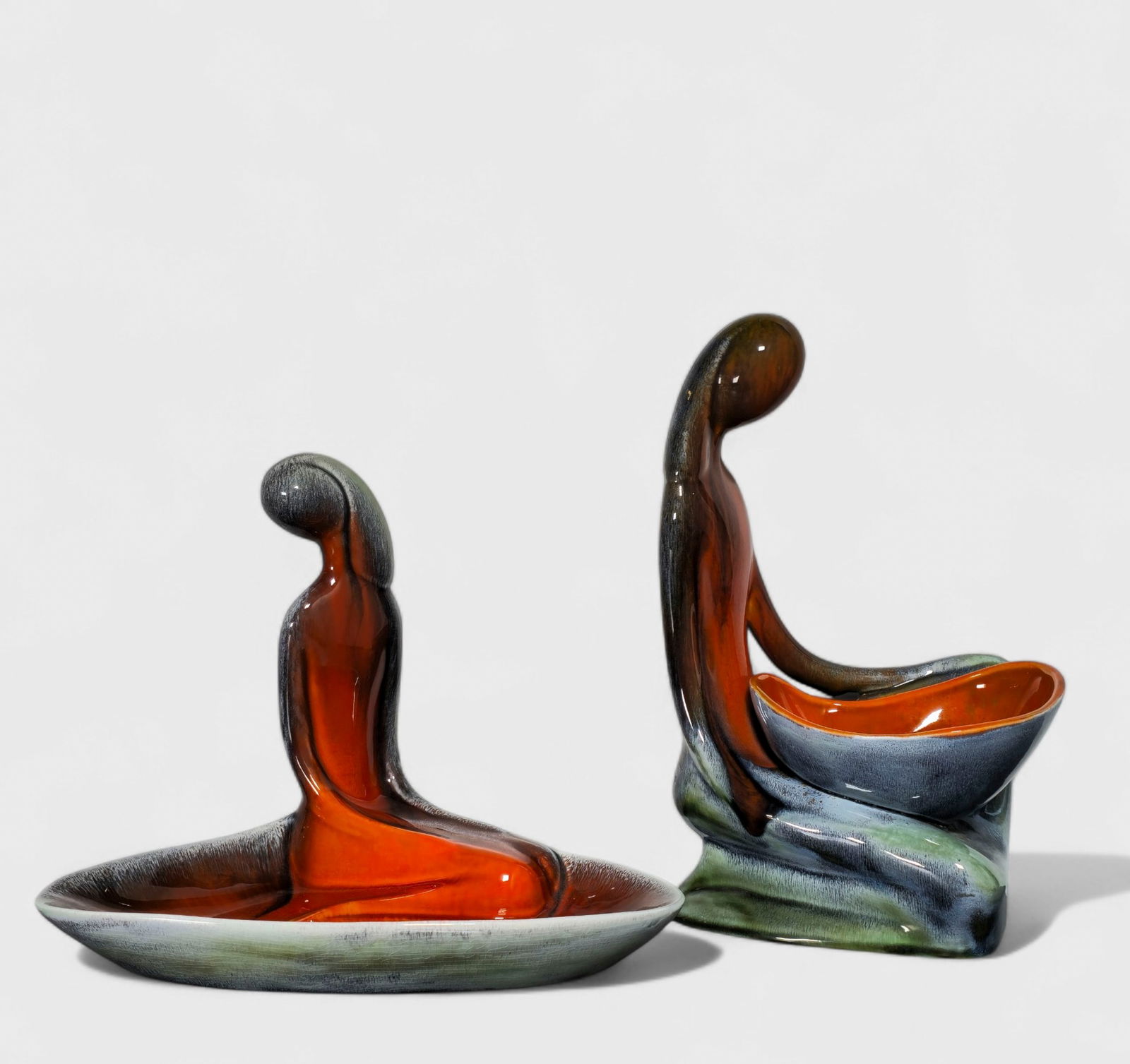 Lou Hoenig California MCM Art Pottery Lady Dishes (1 of 10)