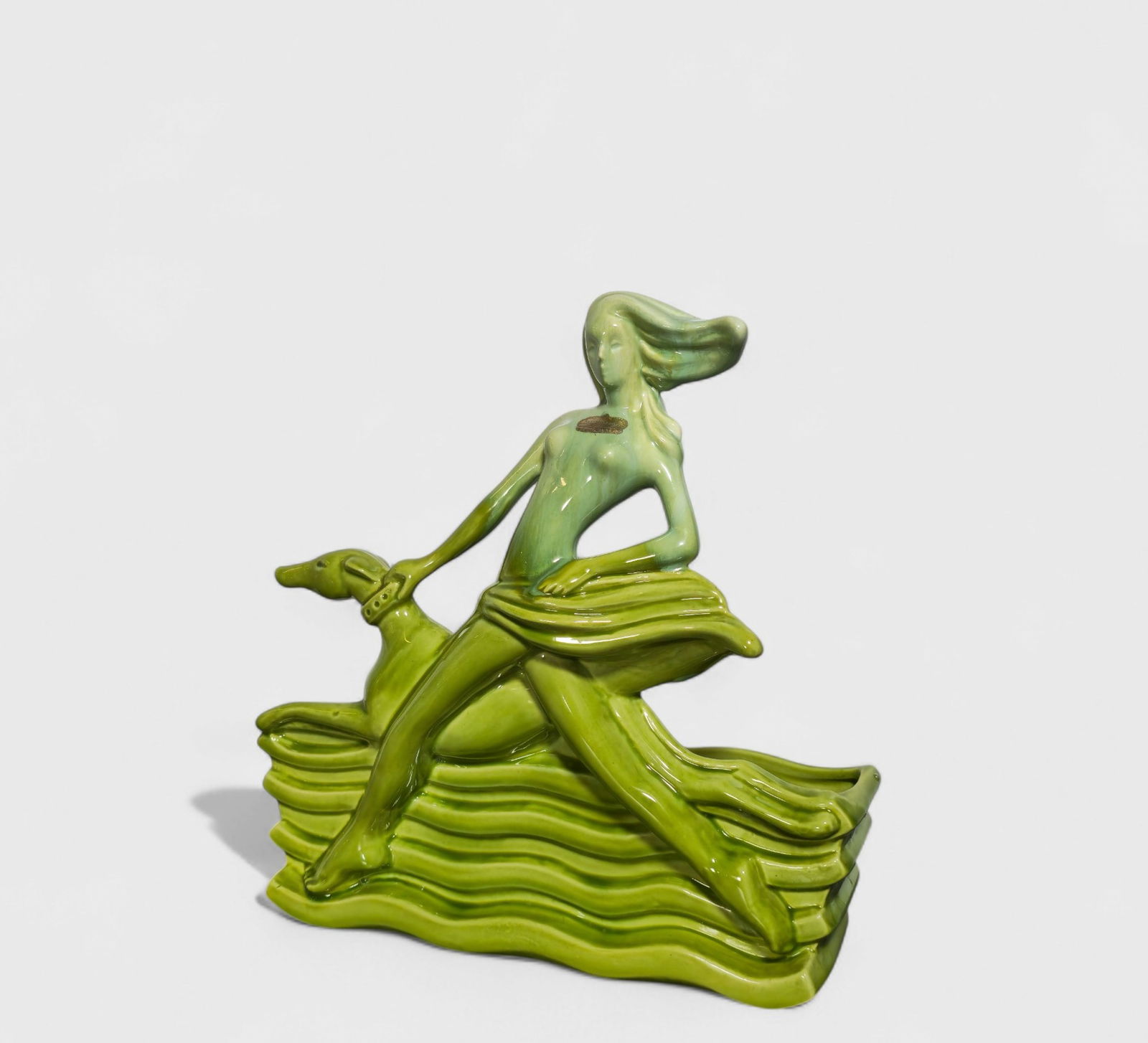 Haeger MCM Lady & Greyhound Glazed Pottery Planter (1 of 8)