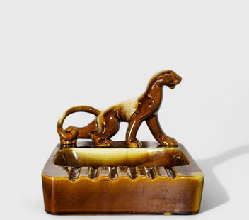 Philmer Corp.  MCM Panther Ashtray: Philmer Corp. MCM Panther Ashtray. 8w x 7 1/2d x 6 3/4h