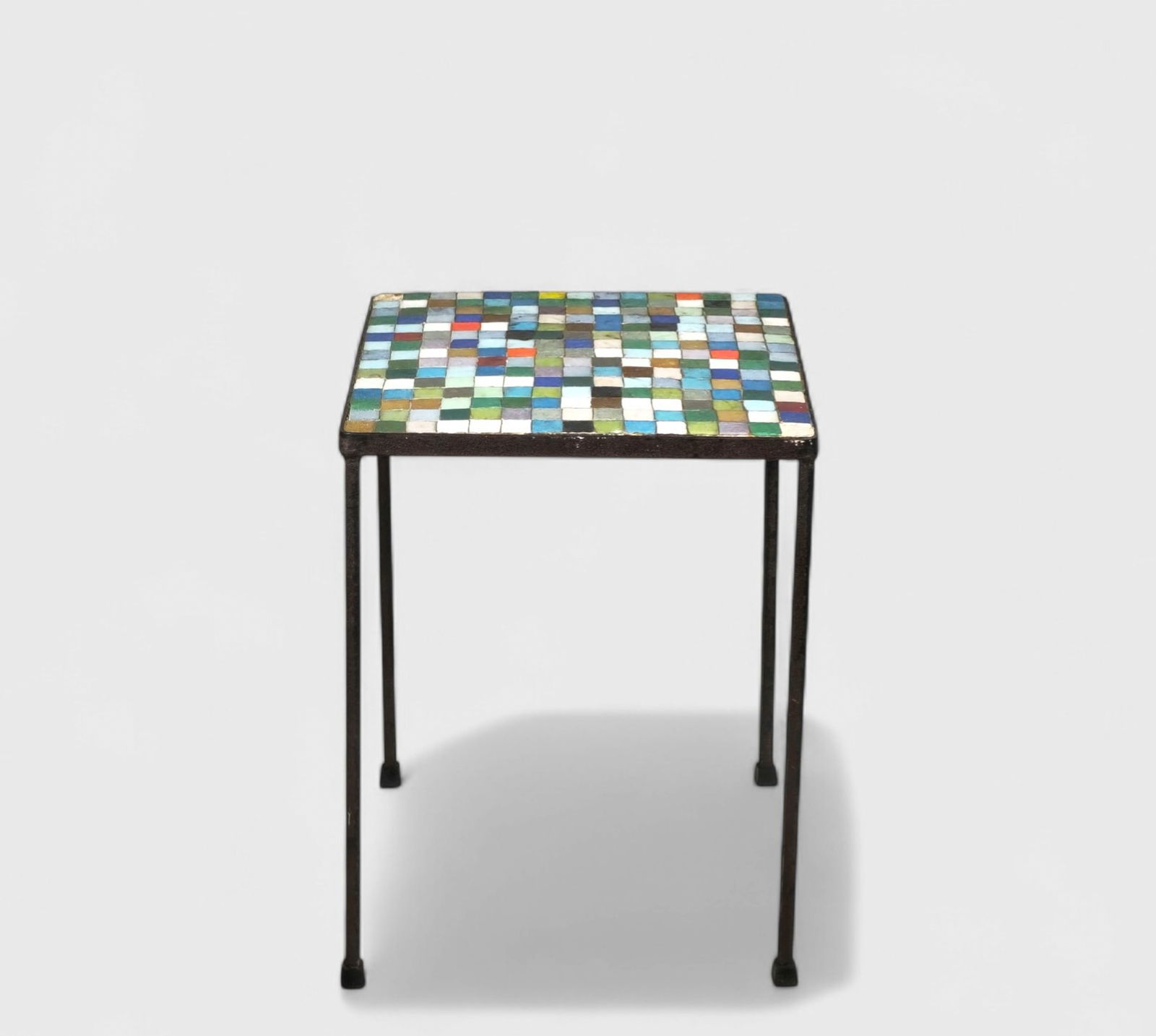 MCM Iron & Mosaic Tile Occasional Table (1 of 9)