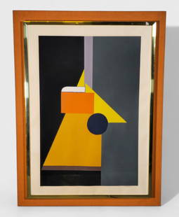 Kennie Lyman (1942-2011) (USA) Lithograph Geometric Composition: Lithograph on hand woven paper, untitled. Geometric composition. Signed lower right. Numbered 66/123 lower left. This example is in the Indianapolis Museum of Modern Art. Image size- 40 3/4 x 29 5/8 F