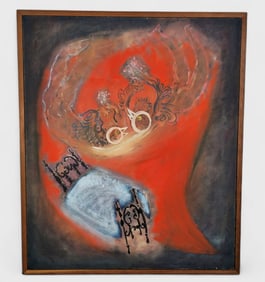 Arlo Sprunger (1907-1986) (Kentucky) Oil Untitled, Surrealist Expressionist
