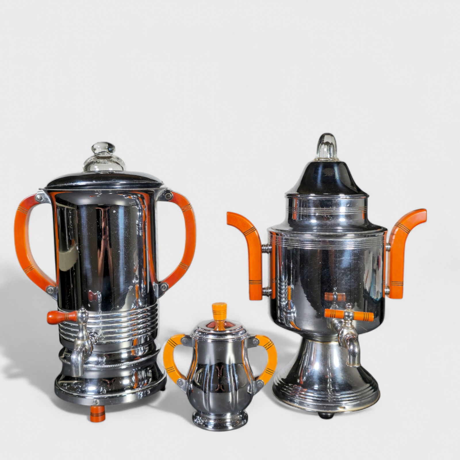 Farber ware Art Deco Coffee Urn, Beverage Urn & Covered Sugar (1 of 11)