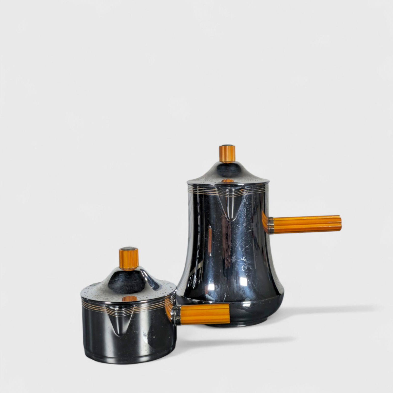 Farber Brothers Art Deco Individual Coffee Pot & Creamer (1 of 8)