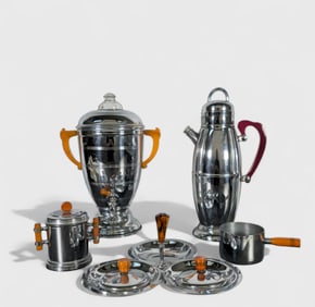 Foreman Brothers Coffee Urn & Art Deco Cocktail Shakers & Accessories