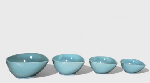 Fire King Delphit "Teardrop" Nesting Bowls