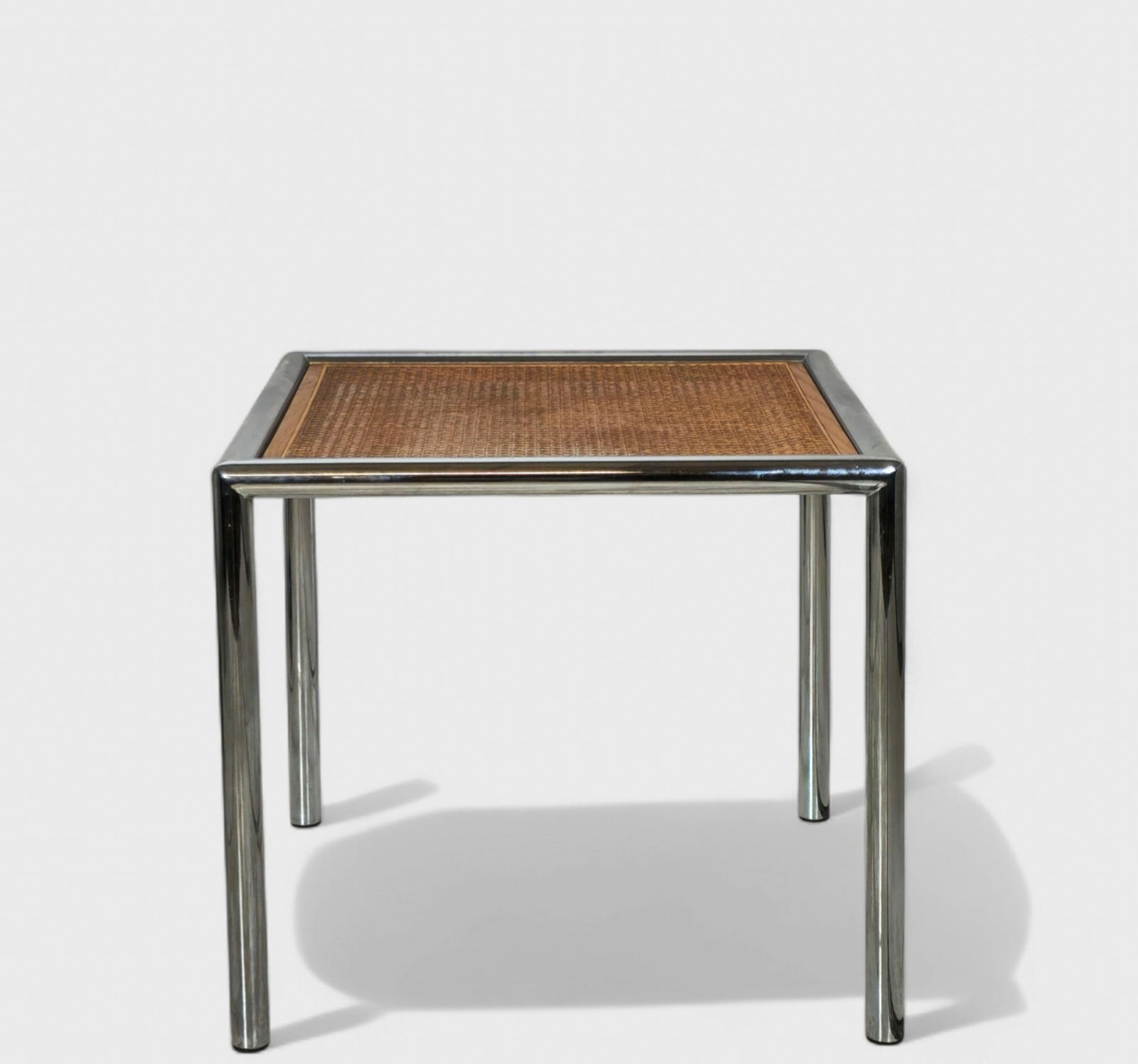 MCM Chrome & Cane Occasional Table (1 of 9)
