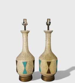 MCM Chalkware Table Lamps