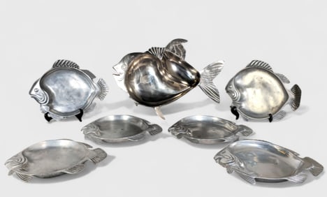 MCM Pewtarex Fish Dinner Set
