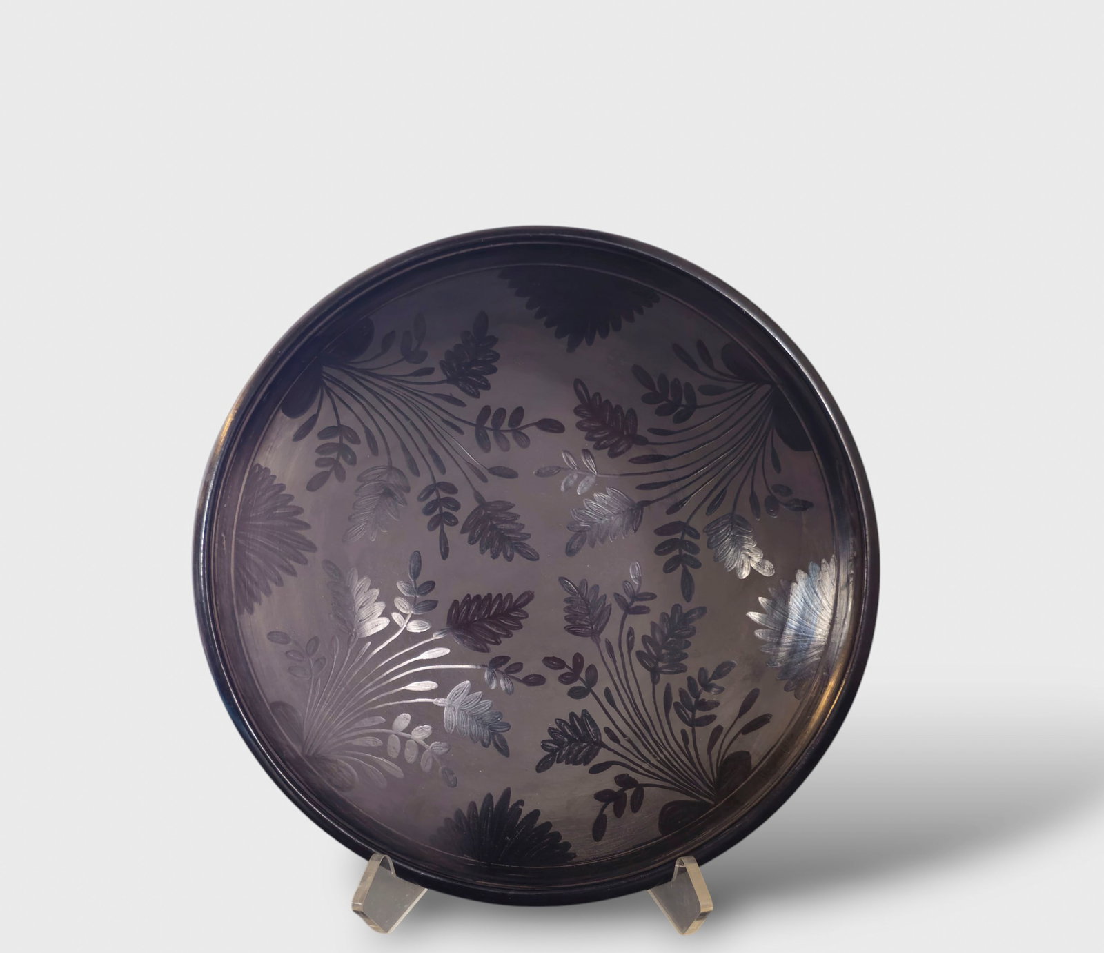 South West Ceramic Floral Bowls: South West Ceramic Floral Bowls, Signed and dated 1991 to underside. Illegible. 12 1/2dia x 2 1/4h