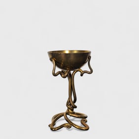 Modernist Whimsical Sculptured Brass Chalice