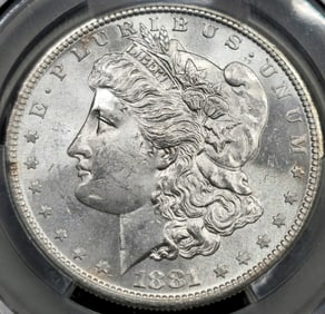 1881-S Morgan Silver Dollar MS 63 CAC