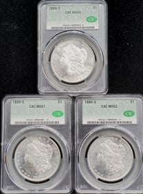 1880-S Morgan Silver Dollars CAC