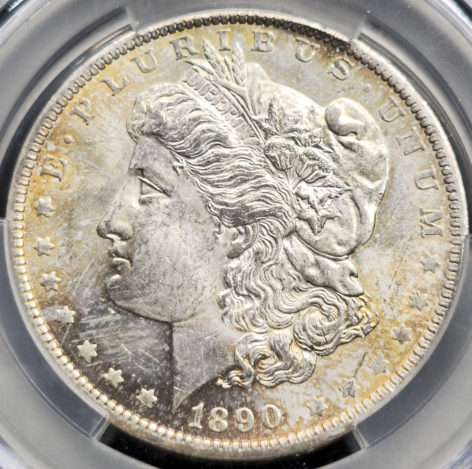 1890-O Morgan Dollar MS 62 CAC Toned (1 of 4)