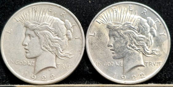 1922 Peace Silver Dollars