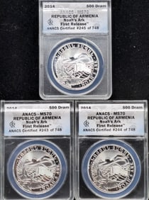 2014 Republic of Armenia 1 oz. Silver 500 Dram First Release MS 70 ANACS