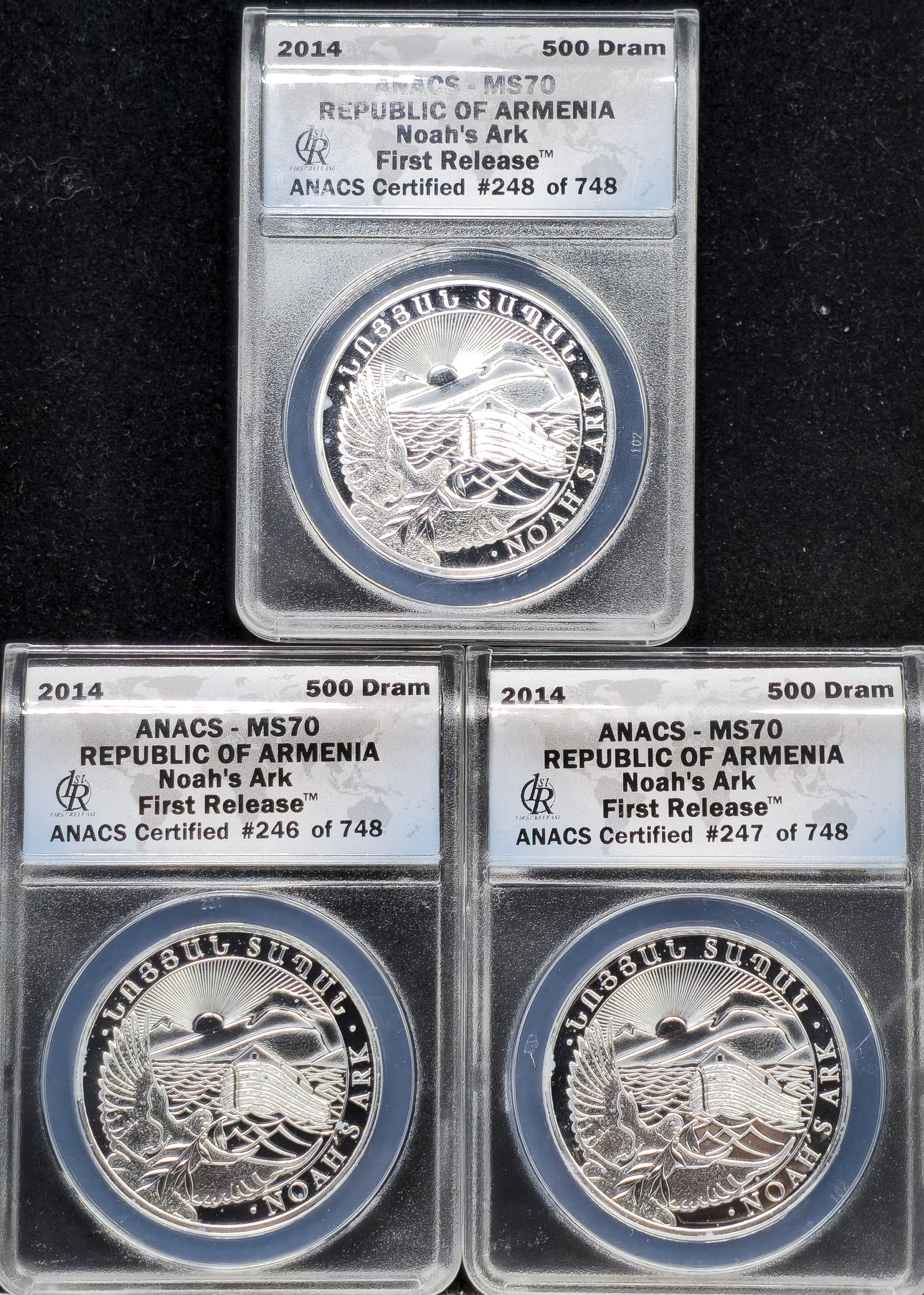 2014 Republic of Armenia 1 oz. Silver 500 Dram First Release MS 70 ANACS (1 of 4)